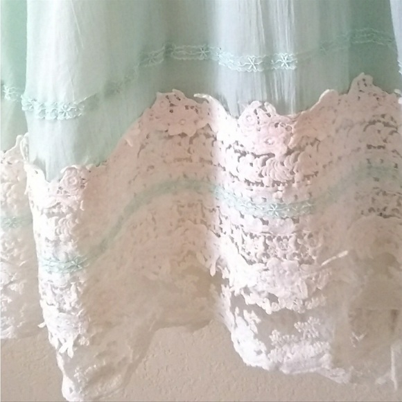 Cottage core light green summer dress - Picture 6 of 6